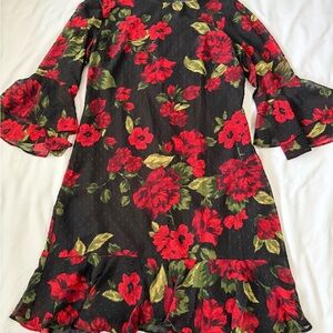 Jessica Howard Black Top with Olive Accent